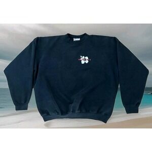 Vintage Trader Joes Crewneck Sweatshirt Hibiscus Flower Employee Crew Fits XL